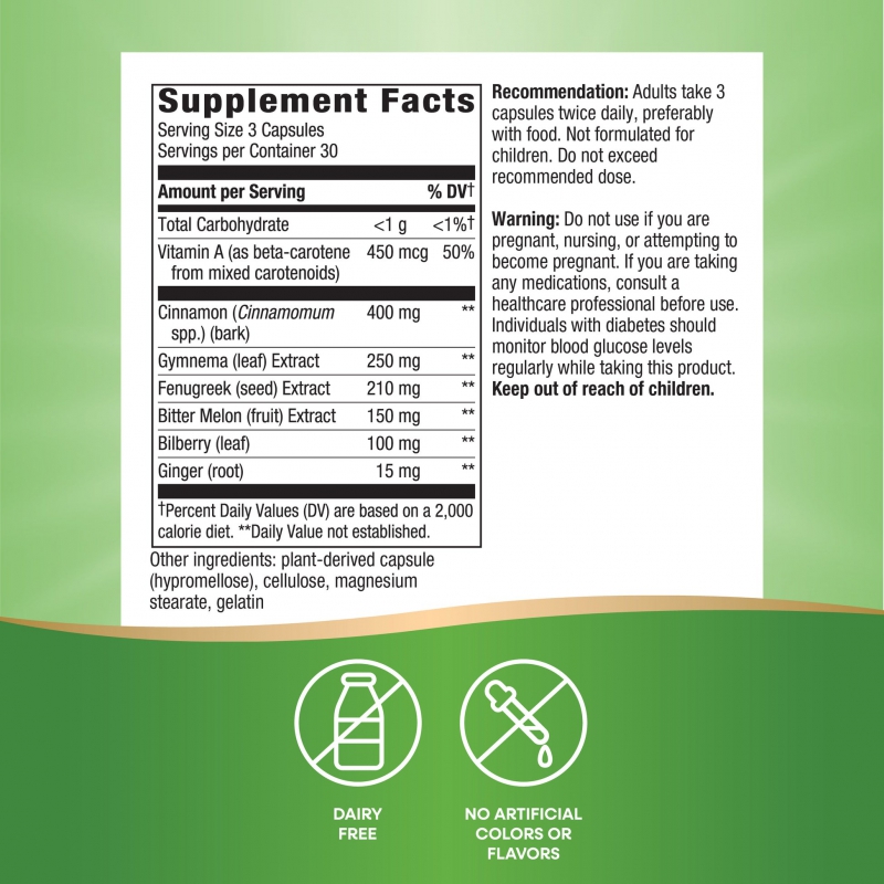 Blood Sugar Premium Blend 90 capsulas veg. marca Nature´s Way - Imagen 2