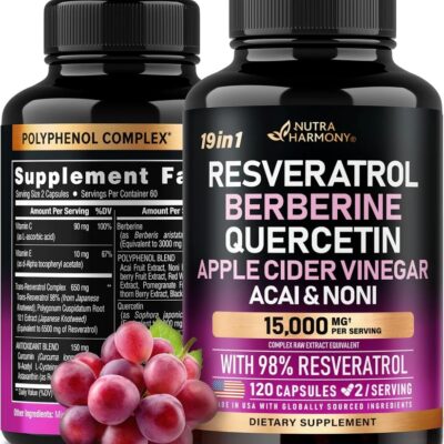 Resveratrol 15,000 mg 120 Caps (19 en 1)