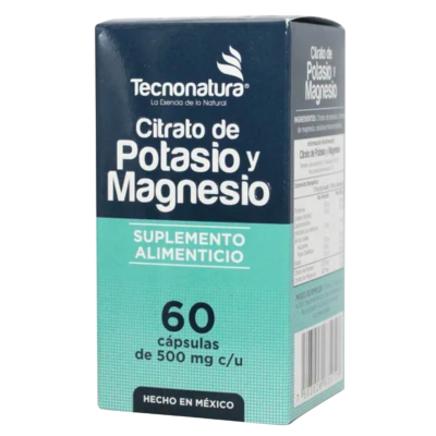CITRATO DE POTASIO Y MAGNESIO - 60 cápsulas de 500 mg
