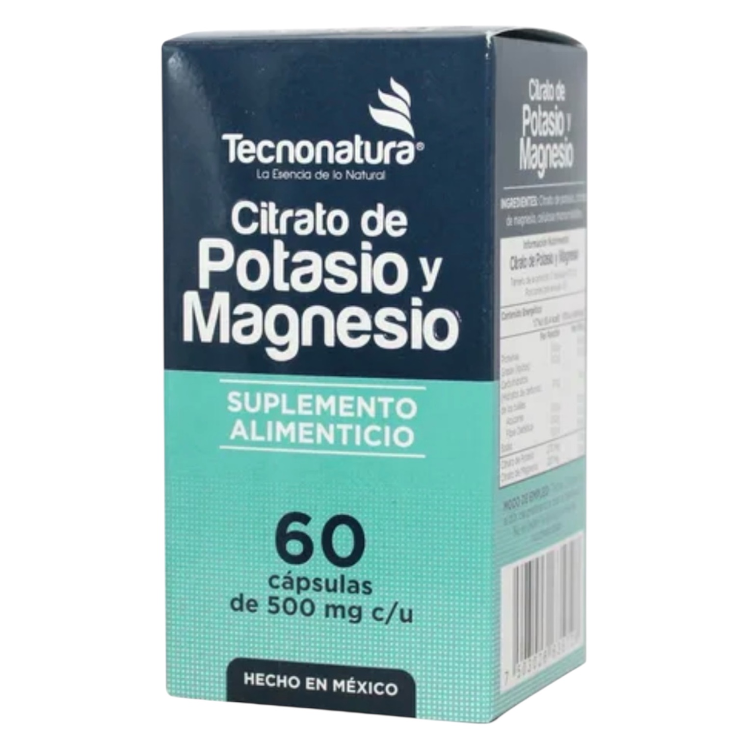 CITRATO DE POTASIO Y MAGNESIO - 60 cápsulas de 500 mg