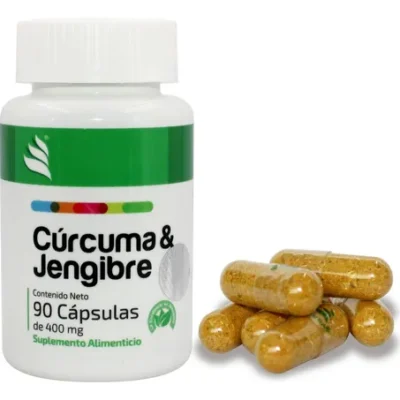 CÚRCUMA Y JENGIBRE - 90 cápsulas de 400 mg