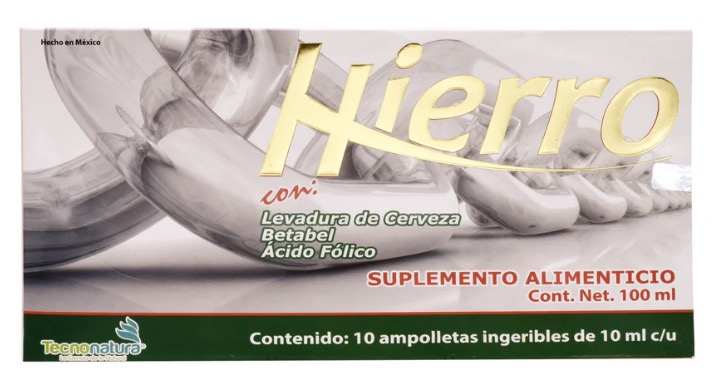 HIERRO - 10 ampolletas bebibles de 10 ml
