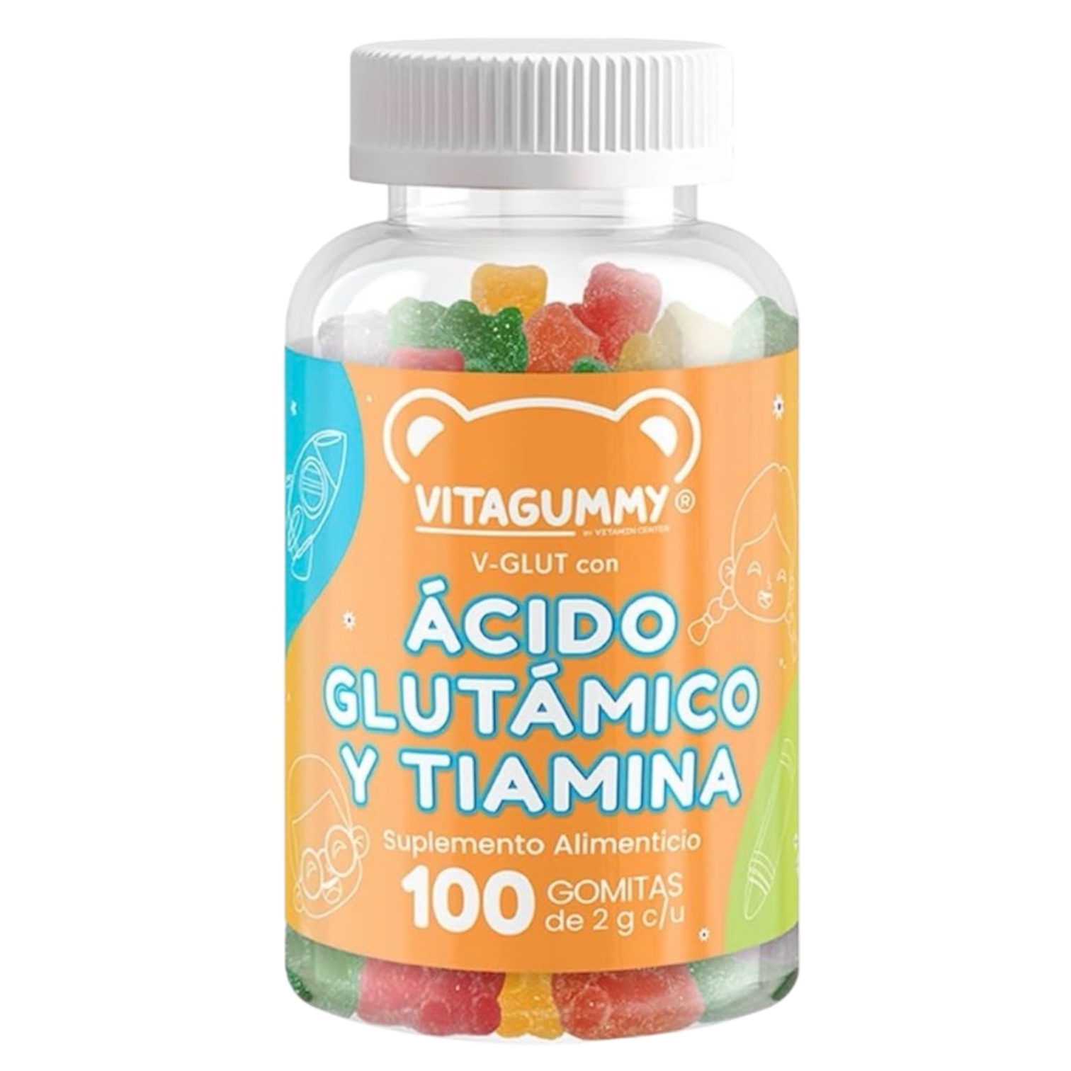 ÁCIDO GLUTÁMICO Y TIAMINA – Frasco de 100 Gomitas